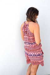 Tahiti Jumpsuit In Aztec Sunset Coral