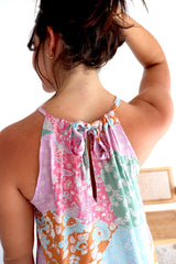 Tahiti Dress in Patch Pink/Blue