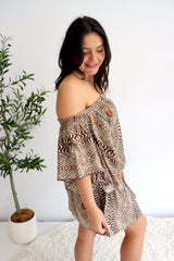 Holiday Dreaming Short Beach Dress/Top In Uluru Earth