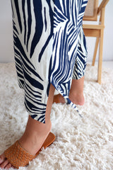 Whitehaven 3/4 Elastic Pant In Paradise Palm Navy