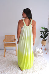 Celine Maxi Dress In Pineapple Lime Tie Dye