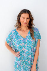 Island Holiday High Low Dress In Paragon Aqua