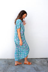 Island Holiday High Low Dress In Paragon Aqua