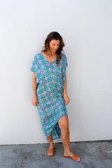 Island Holiday High Low Dress In Paragon Aqua