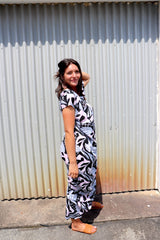 Island Holiday High Low Dress In Urban Aztec