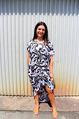 Island Holiday High Low Dress In Urban Aztec