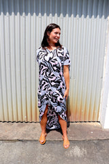 Island Holiday High Low Dress In Urban Aztec