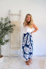Strapless Beach Dress/Skirt in Samoa Blue
