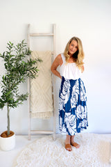 Strapless Beach Dress/Skirt in Samoa Blue
