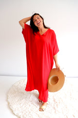 Long Kaftan In Red