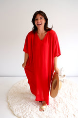 Long Kaftan In Red