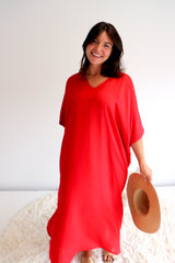 Long Kaftan In Red