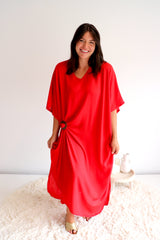 Long Kaftan In Red