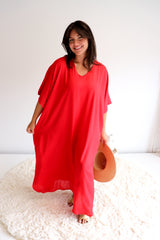 Long Kaftan In Red
