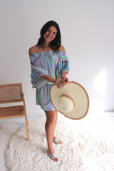 Holiday Dreaming Short Beach Dress/Top In Pastel Aztec