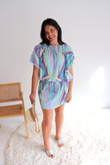 Holiday Dreaming Short Beach Dress/Top In Pastel Aztec