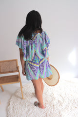 Holiday Dreaming Short Beach Dress/Top In Pastel Aztec