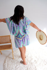 Holiday Dreaming Short Beach Dress/Top In Pastel Aztec