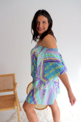 Holiday Dreaming Short Beach Dress/Top In Pastel Aztec