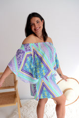 Holiday Dreaming Short Beach Dress/Top In Pastel Aztec