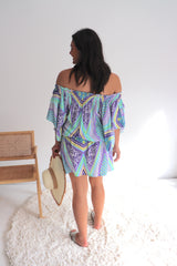 Holiday Dreaming Short Beach Dress/Top In Pastel Aztec