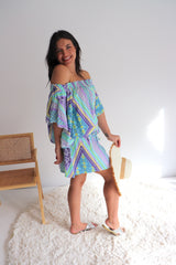 Holiday Dreaming Short Beach Dress/Top In Pastel Aztec