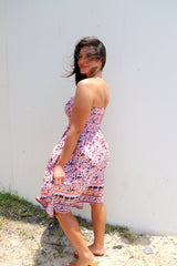 Strapless Beach Dress/Skirt in Speckle Flower
