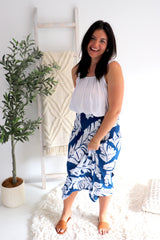 Strapless Beach Dress/Skirt in Samoa Blue
