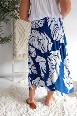 Strapless Beach Dress/Skirt in Samoa Blue