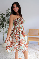 Strapless Beach Dress/Skirt in Coco Palm