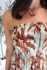 Strapless Beach Dress/Skirt in Coco Palm