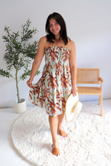 Strapless Beach Dress/Skirt in Coco Palm