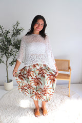 Strapless Beach Dress/Skirt in Coco Palm