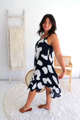 Short Swing Dress In Cobble Stone Navy