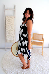 Short Swing Dress In Cobble Stone Navy