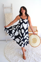 Short Swing Dress In Cobble Stone Navy