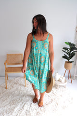 Short Swing Dress In Dayspring Aqua Green