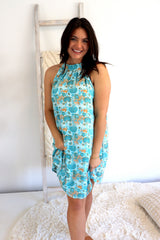 Tahiti Dress in Seaside Bloom