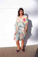 Tropicana Short Dress In Hibiscus