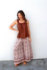 Bora Bora Long Wide Leg Pant in Mosaic Earth