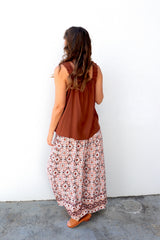 Bora Bora Long Wide Leg Pant in Mosaic Earth