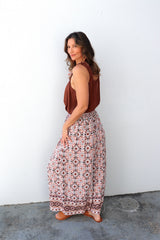 Bora Bora Long Wide Leg Pant in Mosaic Earth