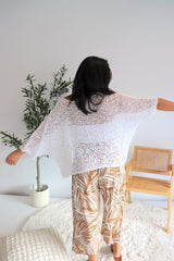 Whitehaven 3/4 Elastic Pant In Paradise Palm in Latte