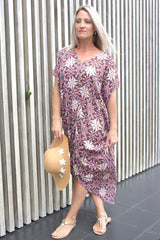 Island Holiday High Low Dress - Mosaic Rust