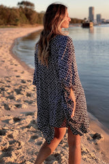 Short Kaftan in Metric Navy