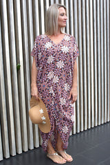 Island Holiday High Low Dress - Mosaic Rust