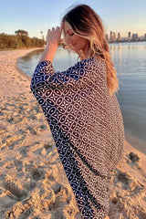summer kaftan in navy colour