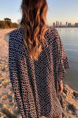 Short Kaftan in Metric Navy