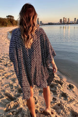 Short Kaftan in Metric Navy