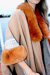 Valle Nevado Luxe Faux Fur Coat in Caramel